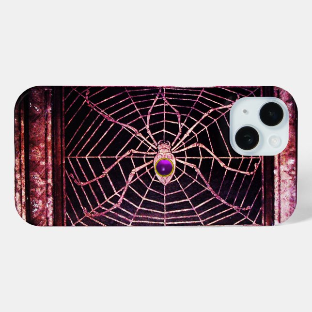 Coques Case-Mate iPhone ÉPIDON ET WEB Pierre violette noire (Verso (horizontal))