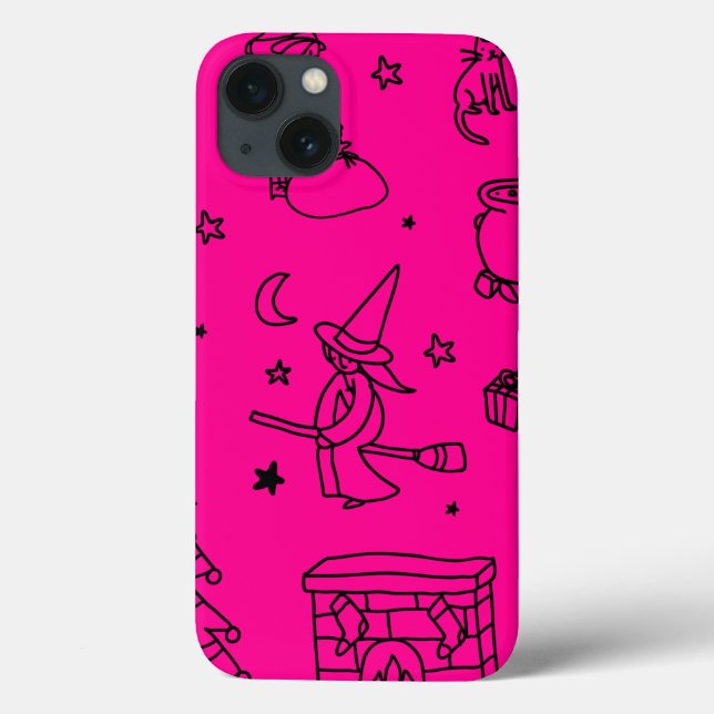 Coques Case-Mate iPhone épiphanie noël sorcière befana rose (Verso)