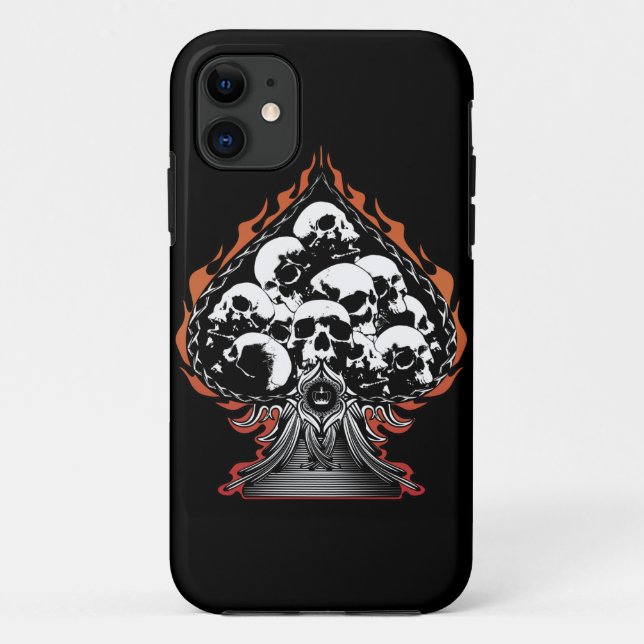 Coques Case-Mate iPhone Épique de flammes avec des crânes (Dos)
