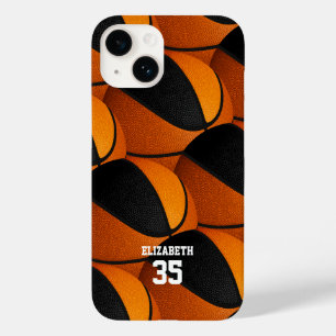Coque Case-Mate iPhone équipe de basket-ball noir orange couleurs filles