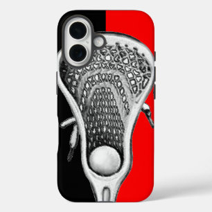 Coque Pour iPhone 16 Équipe de sports de crosse Rouge
