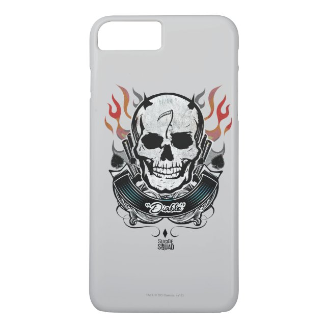 Coques Case-Mate iPhone Équipe de suicide | Diablo Skull & Flames Tattoo A (Dos)
