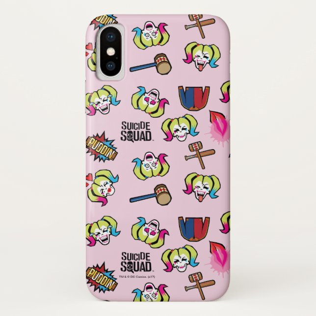 Coques Case-Mate iPhone Équipe de suicide | Harley Quinn Emoji Motif (Dos)