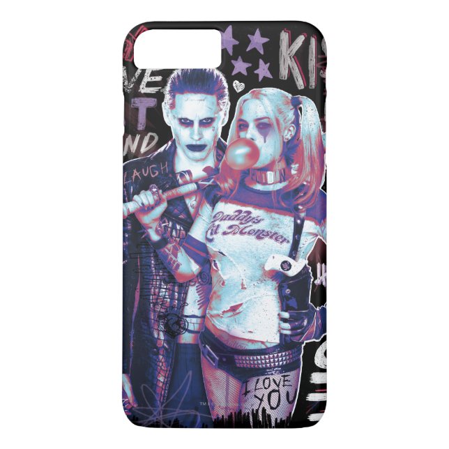 Coques Case-Mate iPhone Équipe de suicide | Joker & Harley Typographie Pho (Dos)