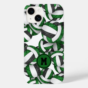 Coque Case-Mate iPhone Equipe noire verte couleurs girly volleyballs moti