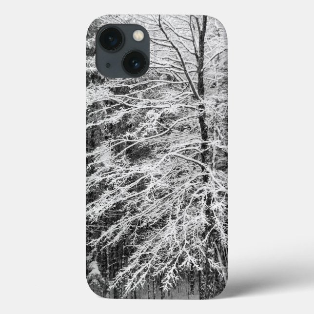 Coques Case-Mate iPhone Érable en contours dans la neige (Verso)