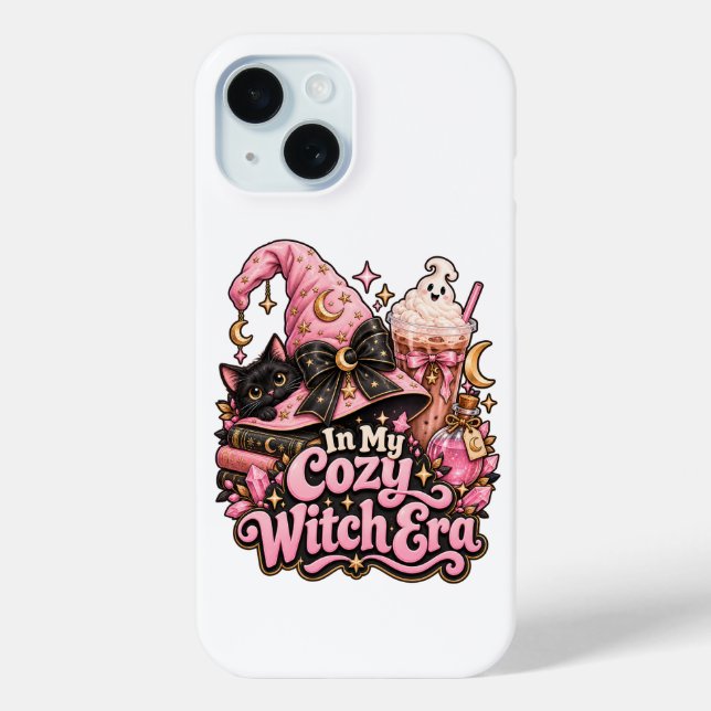 Coques Case-Mate iPhone Ère de sorcière confortable Halloween rose mignon (Verso)