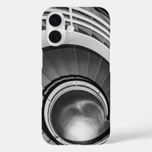 Coque Pour iPhone 16 Escalier circulaire BW