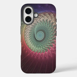 Coque Pour iPhone 16 Escargot Abstrait coloré Art moderne fractal