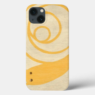 Coque Case-Mate iPhone Escargot jaune sur l'arrière - plan crème