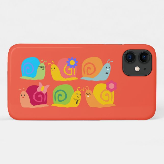 Coques Case-Mate iPhone Escargots heureux escargots mignons (Dos (Horizontal))