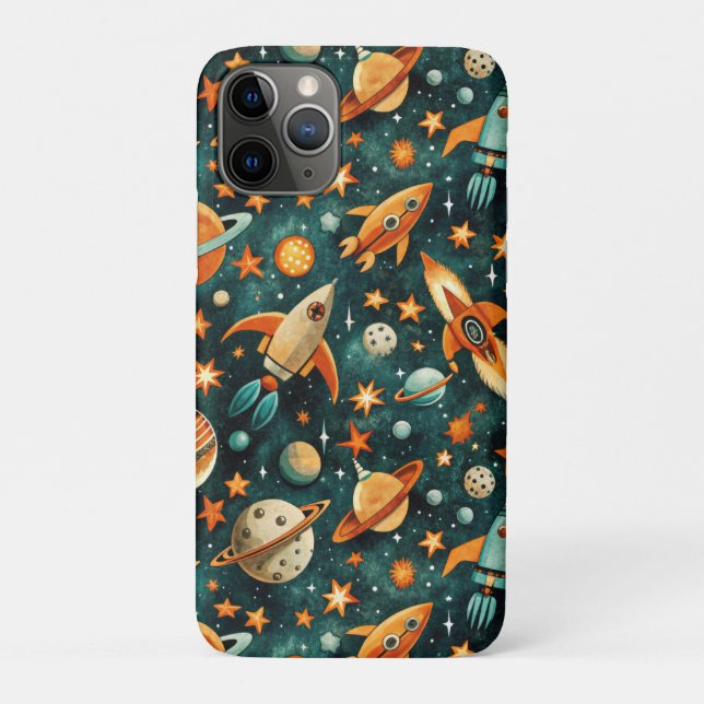 Coques Case-Mate iPhone Espace atomique milieu du siècle Orange sarcelle P (Dos)