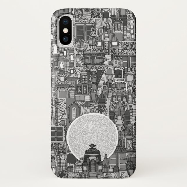 Coques Case-Mate iPhone espace ville mono bw (Dos)
