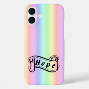 Coques iPhone 16 Plus Espoir défiler sur arc-en-ciel