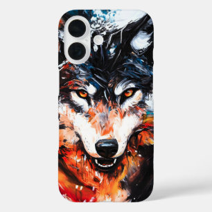 Coque Pour iPhone 16 Esprit de loup sauvage abstrait
