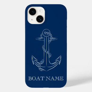 Coque Case-Mate iPhone Esprit nautique Ancre Marine Bleu