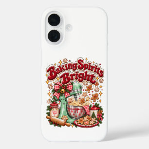 Coque Pour iPhone 16 Esprits de pâtisserie lumineux Noël rétro pain d'é