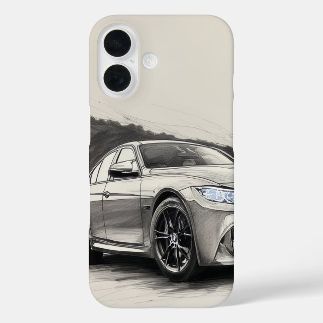 Coques Case-Mate iPhone Esquisse de performances monochromes - BMW (Verso)