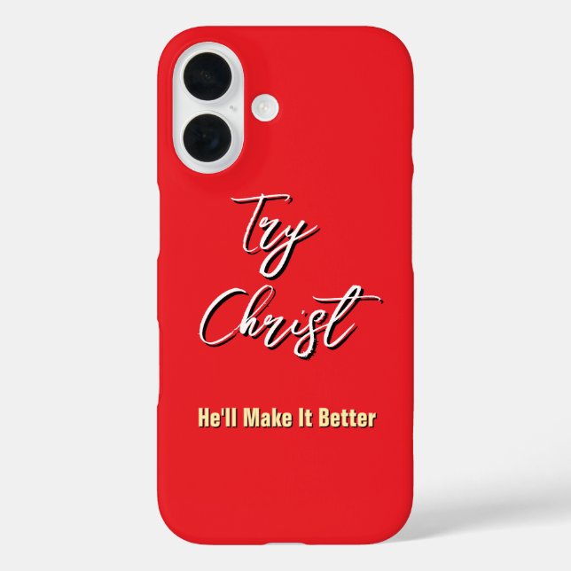 Coques Case-Mate iPhone Essayez Christ - Il fera mieux rouge (Verso)