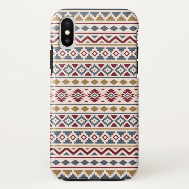 Coques Case-Mate iPhone Essence Aztèque II Crème Rouge Bleu Or (Dos)
