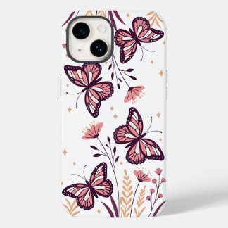 Coque Case-Mate iPhone 🌸 esthétique de la fleur de papillon - Holographi