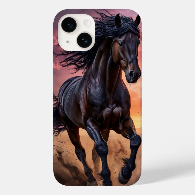 Coques Case-Mate iPhone Esthétique du cheval noir (Verso)