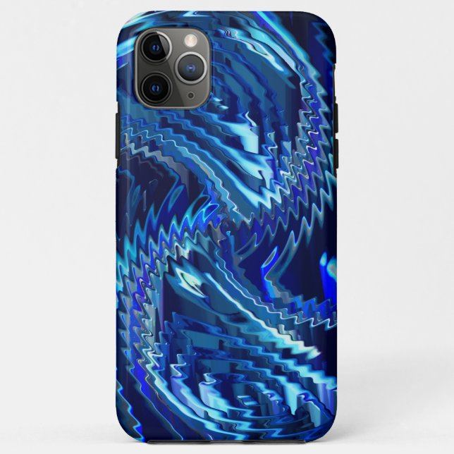 Coques Case-Mate iPhone Estrela azul ondulada com trados em ziguezague (Dos)