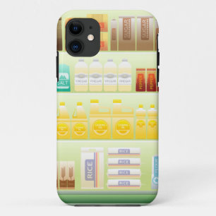 Coque iPhone 11 étagère de supermarché café grains de thé