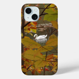 Coque Case-Mate iPhone Étang d'automne avec cygne