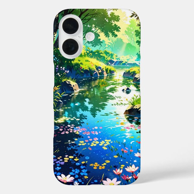 Coques Case-Mate iPhone Étang de printemps caché - Paysage d'Anime (Verso)