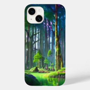 Coque Case-Mate iPhone Étang forestier enchanté avec verdure vibrante