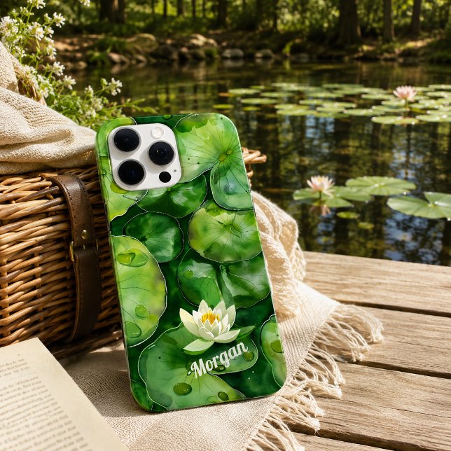 Coques Case-Mate iPhone Étang personnalisé à l'aquarelle tranquille | Cade (Créateur téléchargé)