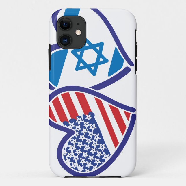 Coques Case-Mate iPhone États-Unis Israël Coeur Drapeau (Dos)