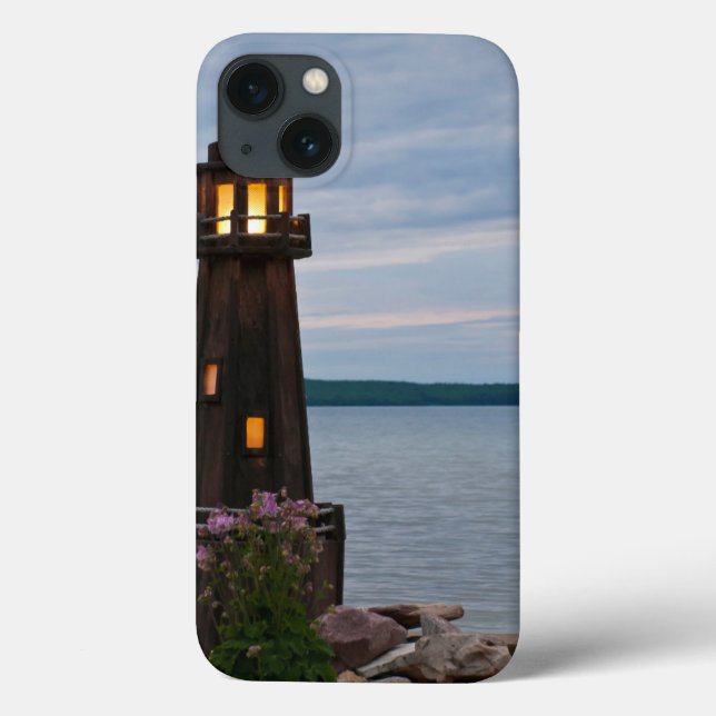 Coques Case-Mate iPhone États-Unis, Michigan. Décoration de jardin phare (Verso)