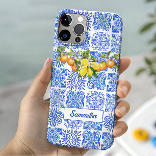 Coque Case-Mate iPhone Été bleu jaune sicilien azulejo Amalf coloré