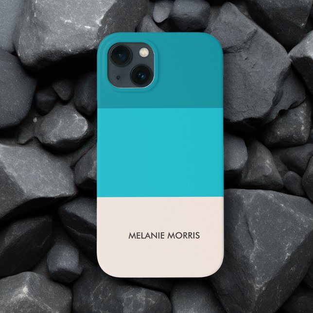 Coques Case-Mate iPhone Été Bleu Plage Vibe Horizontale Bande (Créateur téléchargé)