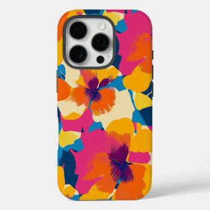 Coque iPhone 16 Pro Été brillant Modèle Floral moderne
