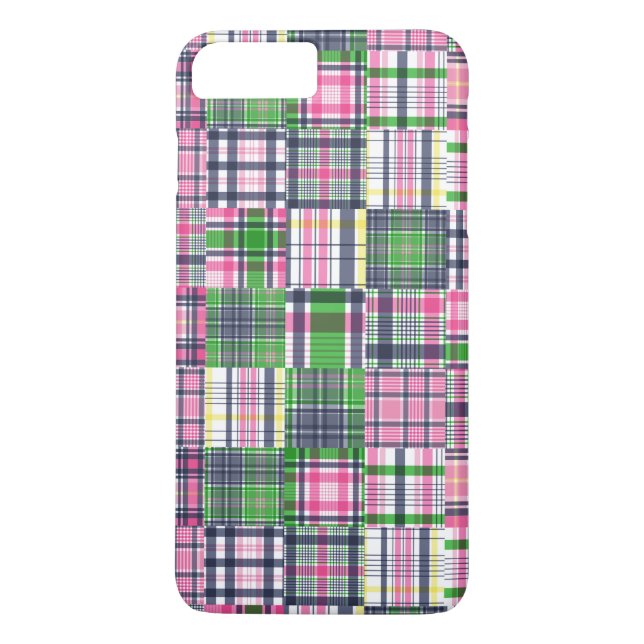 Coques Case-Mate iPhone Été carreaux rose Madras Patchwork (Dos)