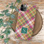 Case-Mate iPhone Case Été élégant orange rose Turquoise vert Plaid Motif<br><div class="desc">Motif moderne rouge rose, vert, orange et blanc écossais. Avec de la place pour customiser ou personnaliser avec un monogramme ou une initiale de votre choix. Belle couverture moderne et cool pour le brancheur tendance et amateur d'art branché, amoureux de motifs artistiques qui veut protéger leur téléphone de la poussière...</div>