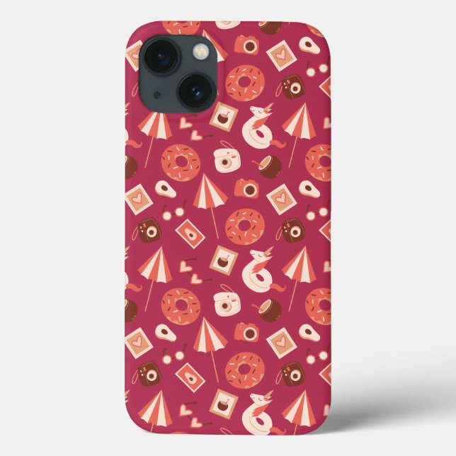 Coques Case-Mate iPhone Été Stuff Maroon Arrière - plan (Verso)