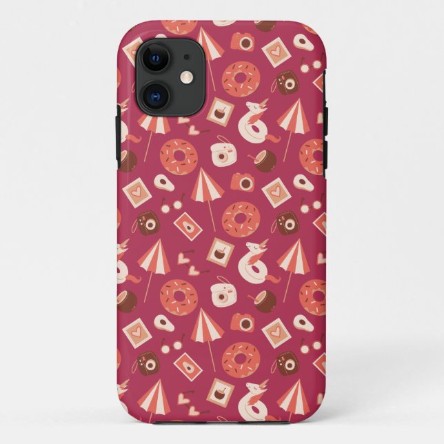 Coques Case-Mate iPhone Été Stuff Maroon Arrière - plan (Dos)