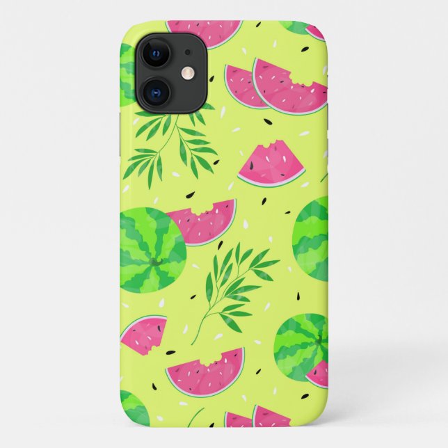 Coques Case-Mate iPhone Été Watermelon Branches Bright Tropical Motif (Dos)