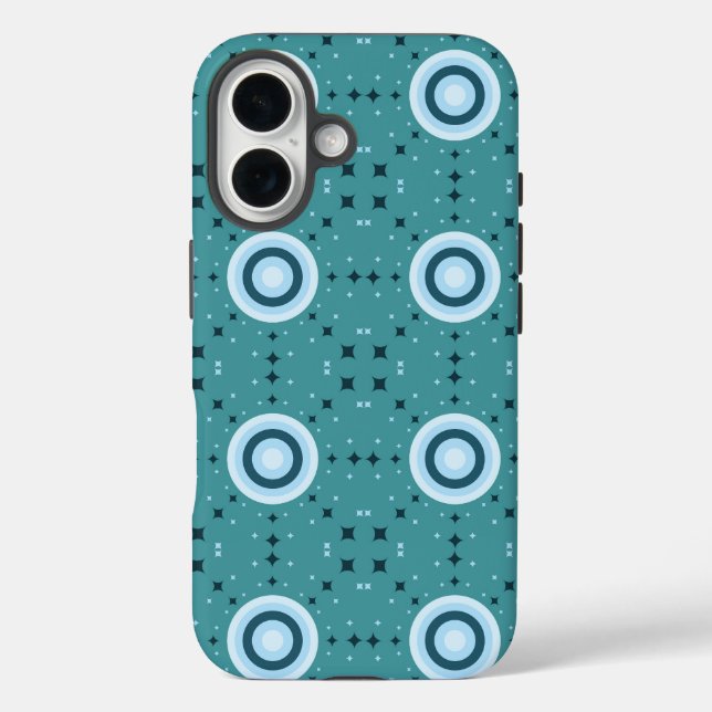 Coques Case-Mate iPhone Ethéal bleu océan motif ethnique, céleste (Verso)