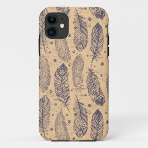Coques Pour iPhone Ethnic Feather Outline Motif
