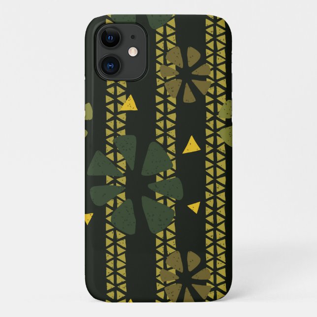 Coques Case-Mate iPhone Ethnic Green Brown African Patterned (Dos)