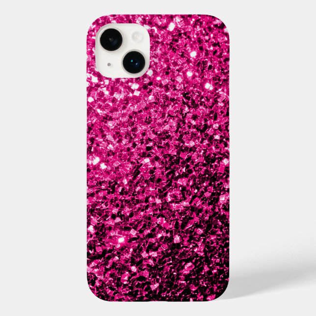 Coques Case-Mate iPhone Étincelle de parties scintillant rose chaud (Verso)