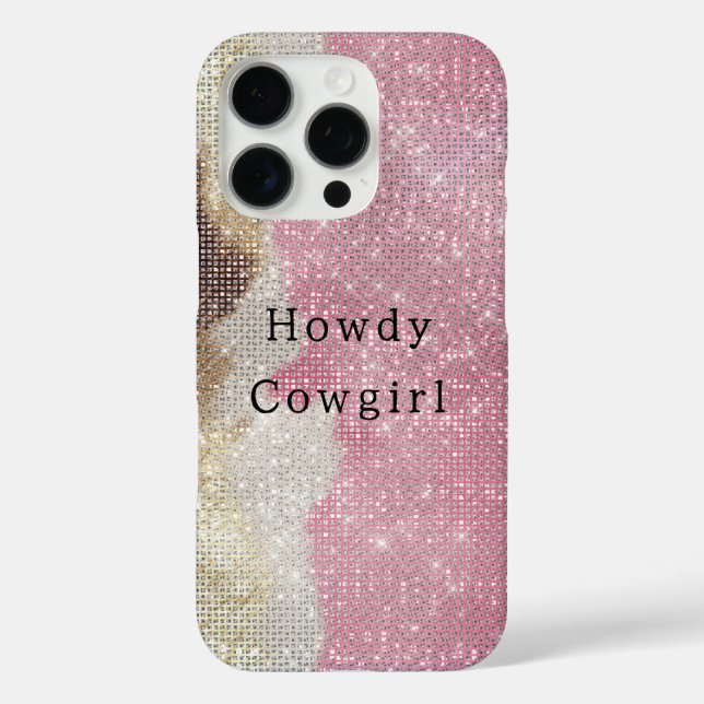 Coques Case-Mate iPhone Étincelle Occidentale Crème Rose Or Cowgirl Cowhid (Verso)