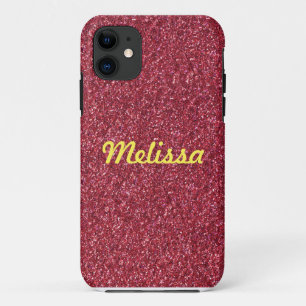 Coque iPhone 11 Étincelle rouge de parties scintillantes avec