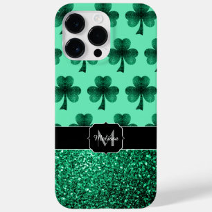 Coque Pour Pour iPhone 14 Pro Max Étincelles vertes Shamrock Saint Patrick' Day Mono