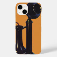 Étiquette de caisse de fruits vintage, téléphone à